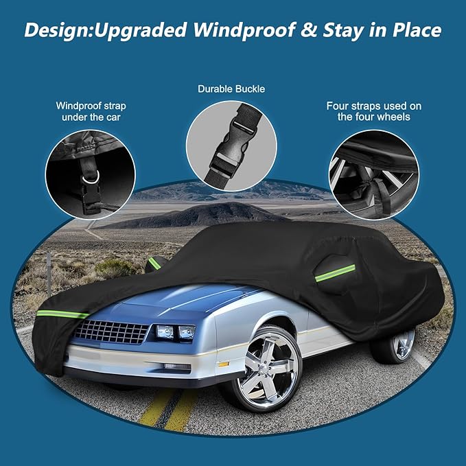 Waterproof Car Covers for Chevy Monte Carlo 1970-1988, 420D Oxford Cloth Sun