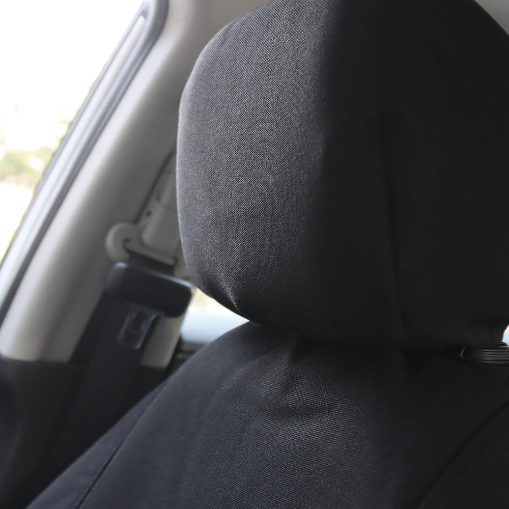 Champlus Car Seat Covers for Two Front Seats, Universal Fit, Black