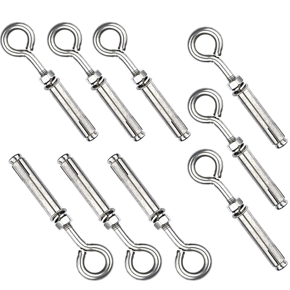 Shoulder Eye Bolts M10 Heavy Duty Shoulder Lag Eyebolts, Stainless Steel Expa...