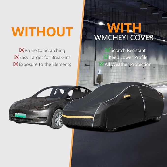 Car Cover Waterproof All Weather, 6 Layers Car Covers