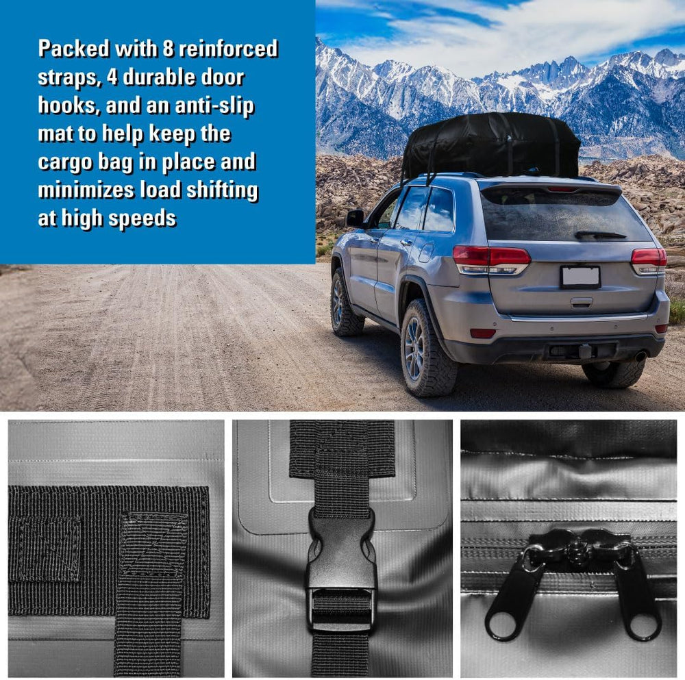 Reese 59007 Waterproof Rooftop Cargo Carrier Bag for Cars, SUVs or Trucks wit...