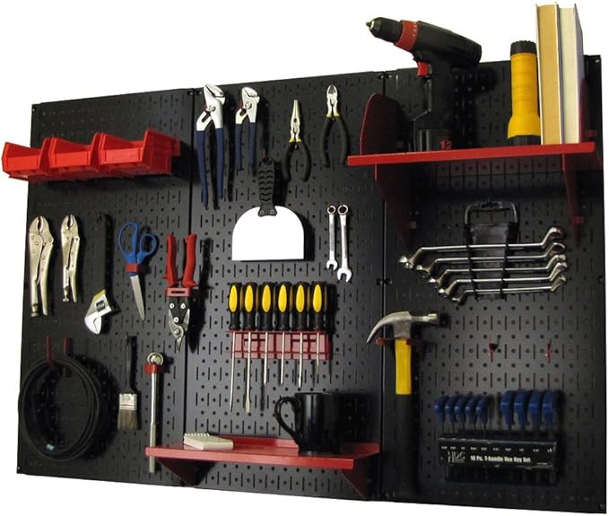 Wall Control Pegboard Organizer 4 ft. Metal Pegboard Standard Tool Storage Kit