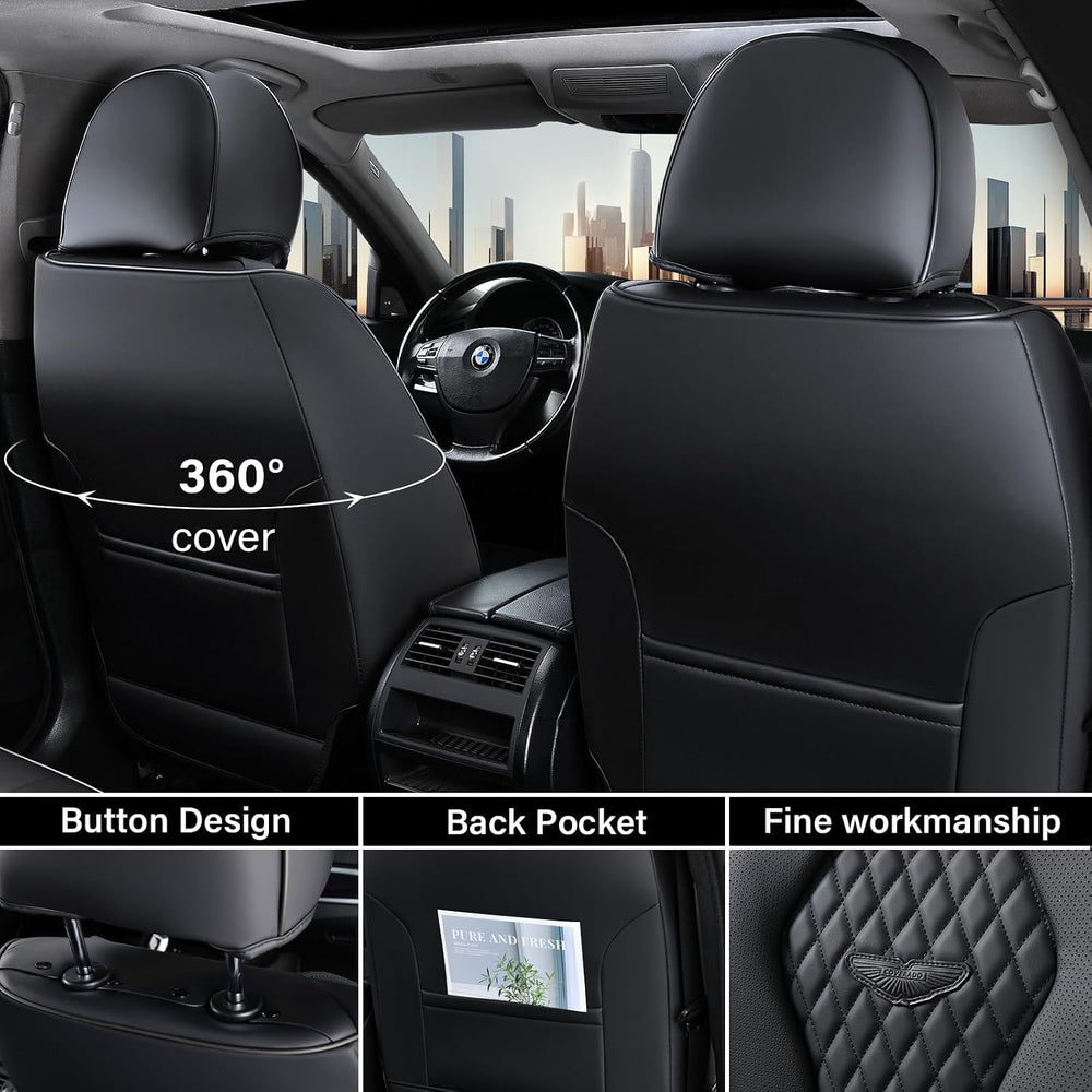 Coverado Seat Covers, Car Seat Covers Front Seats, Black Car Seat Cover, Wate...