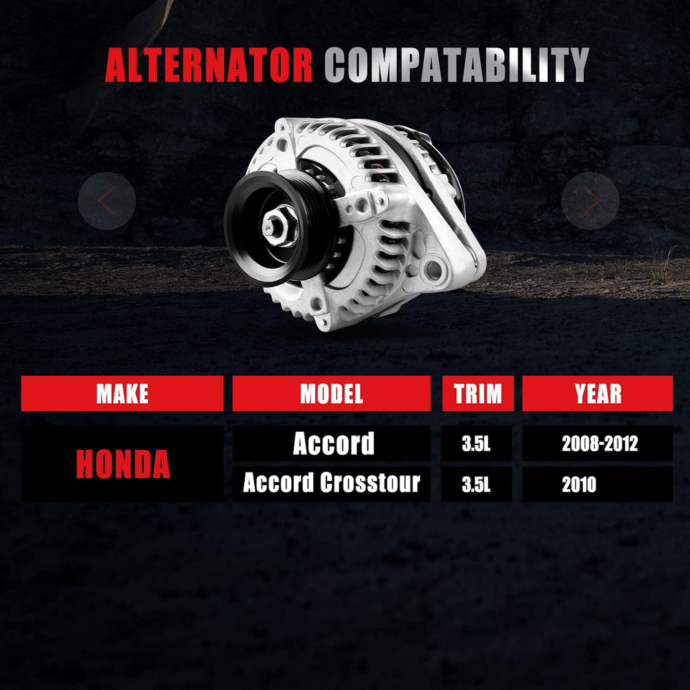 Alternator Fit for 2008-2012 for Honda for Accord V6 3.5L