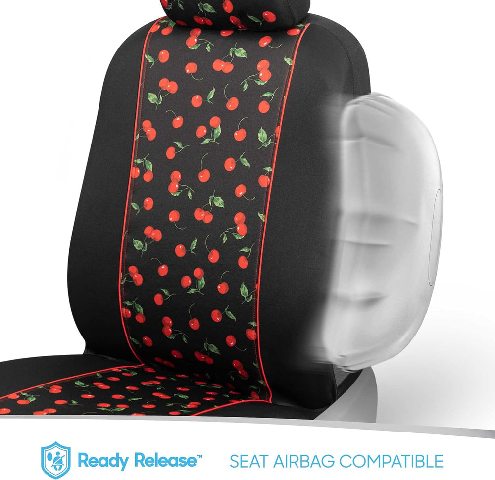 BDK Red Cherry Car Seat Covers for Front Seats, 2 Pack – Classic Pattern with...
