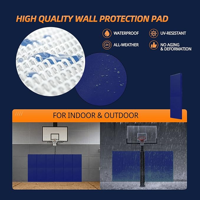 PROGOAL 2"/4" Thick Foam Protection Wall Pad,Gym Basketball-Court