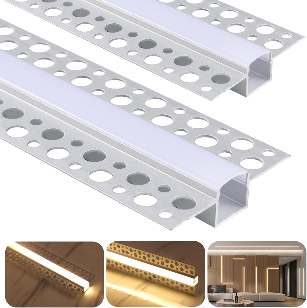 Plaster in LED Channel Drywall Strip Light Track with White Diffuser