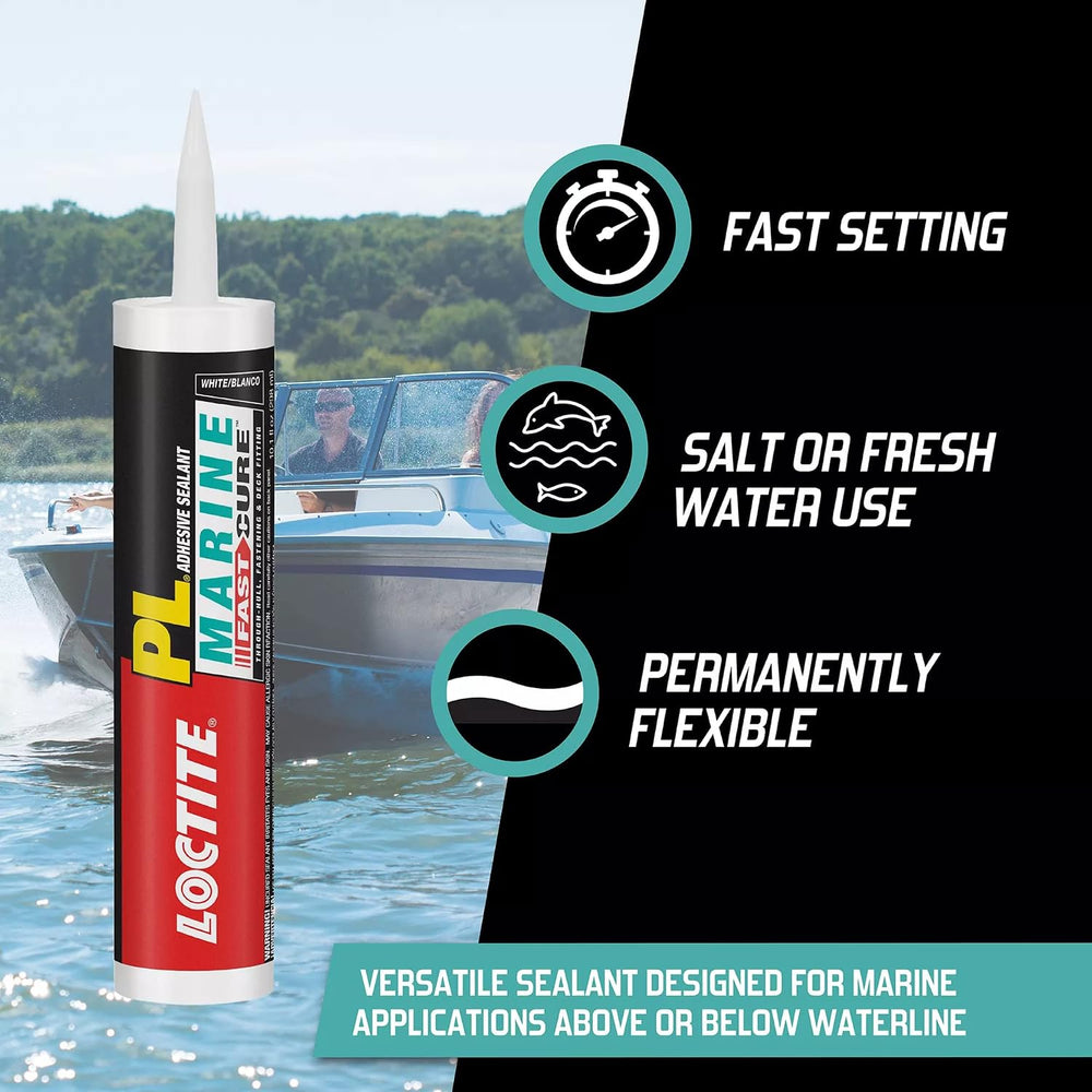 Loctite PL Marine Fast Cure Adhesive Sealants, Waterproof Construction Glue f...