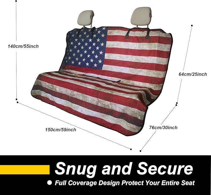 Back Seat Cover for Car Trucks Van SUV, Waterproof Rear Bench Towel Seat Covers