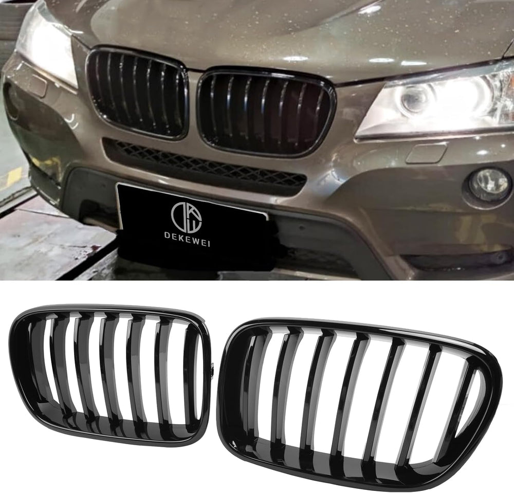 F25 Grill, Single Slat Gloss Black Kidney Grille,ABS Plastic,2pcs | Direct Sn...