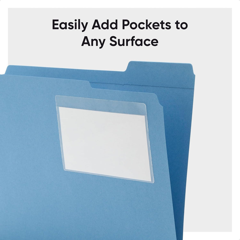 Smead Self-Adhesive Poly Pocket, Document Size, Clear Pockets, Storage Labels...