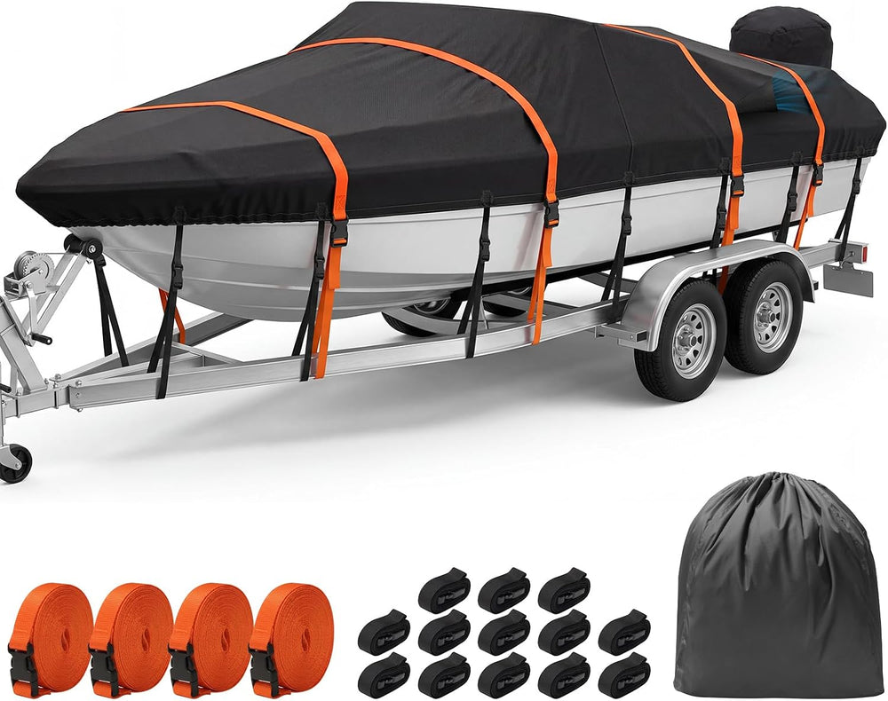 Kohree 1200D Waterproof Boat Cover 20-22ft, up to 100" Wide