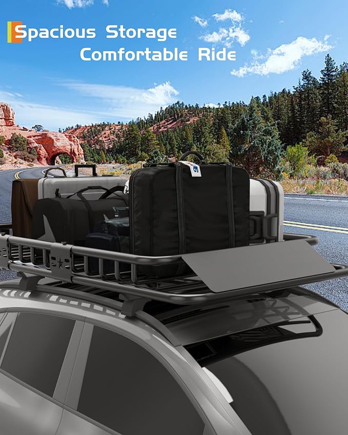 64" x 39" Universal Roof Rack Carrier Basket, 200 Lbs Capacity Car ...