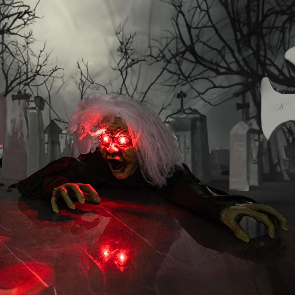 Hourleey Halloween Outdoor Decorations, Animated Zombie Groundbreaker Climbin...
