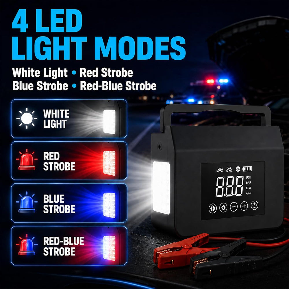4000A Portable Jump Starter, Car Battery Jump Starter with Air Compressor