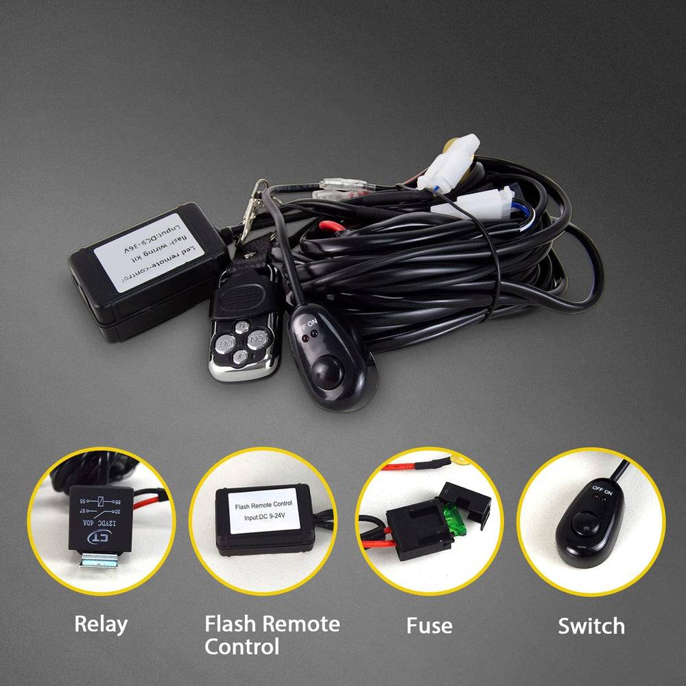 AUXTINGS 42 inch Curved LED Light Bar with Remote Controller Wiring Harness,5...