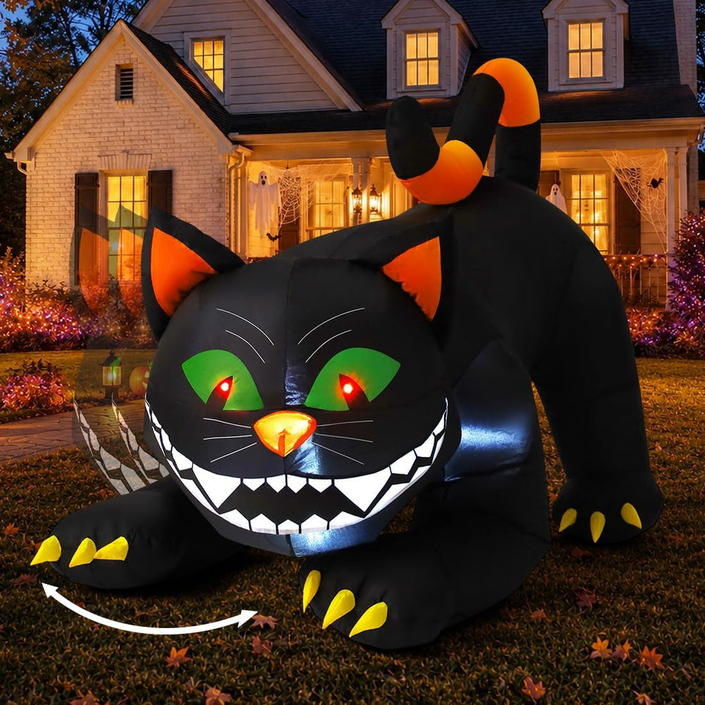 COMIN 6 FT Halloween Inflatables Black Cat Outdoor Decorations Blow Up Yard L...