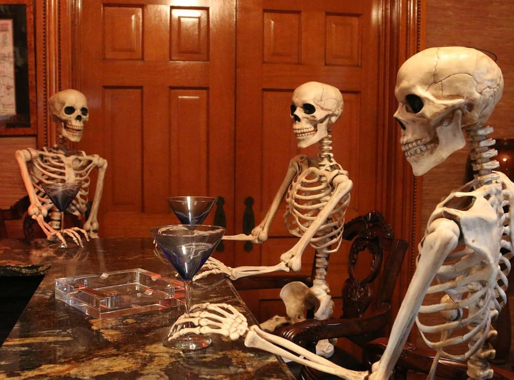 Crazy Bonez Original Pose-N-Stay Halloween Skeleton, 5 FT โ Life-Size