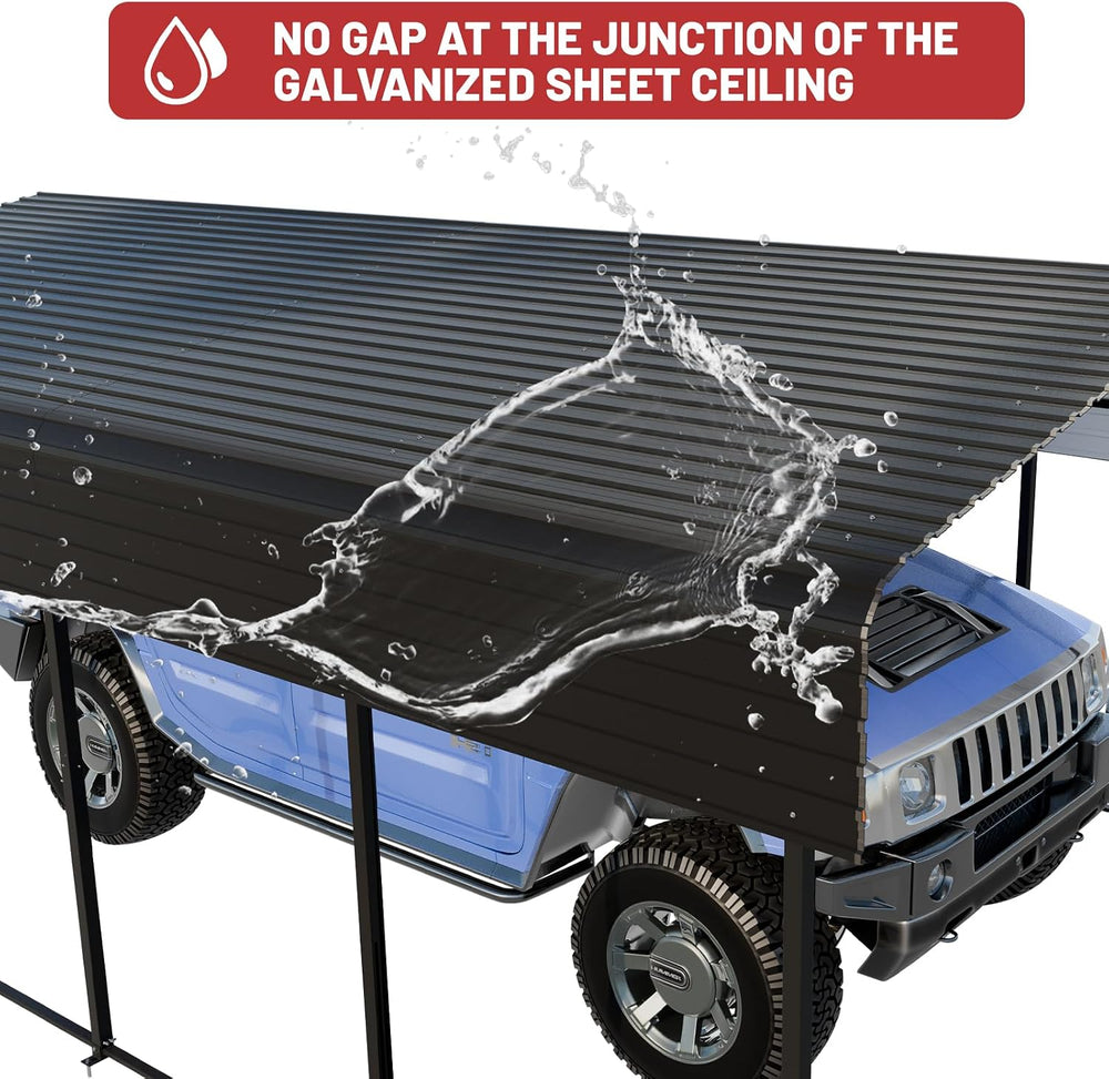 NUGRIART Metal Carport 10 x 15 FT with Heavy Duty Frame & Galvanized Stee...