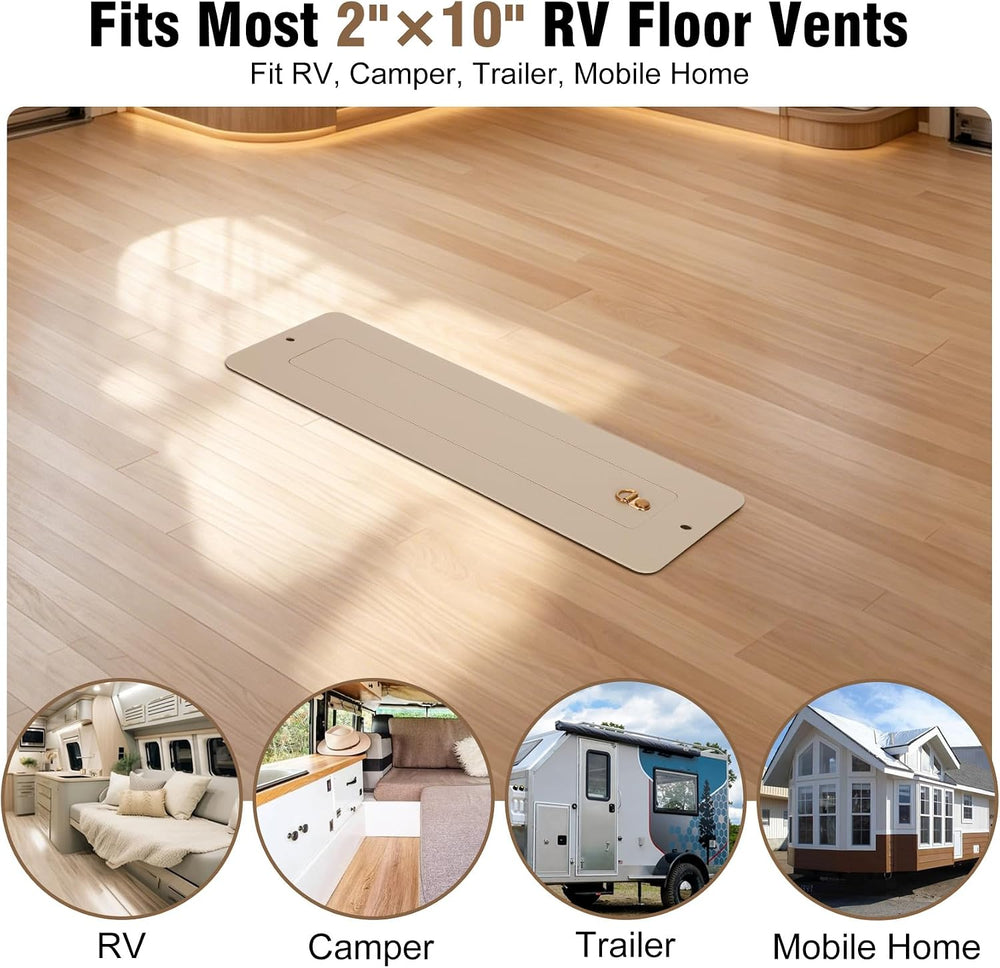 Aluminum RV Floor Vent Cover 2"×10" Kit with Floor Register Cover T...