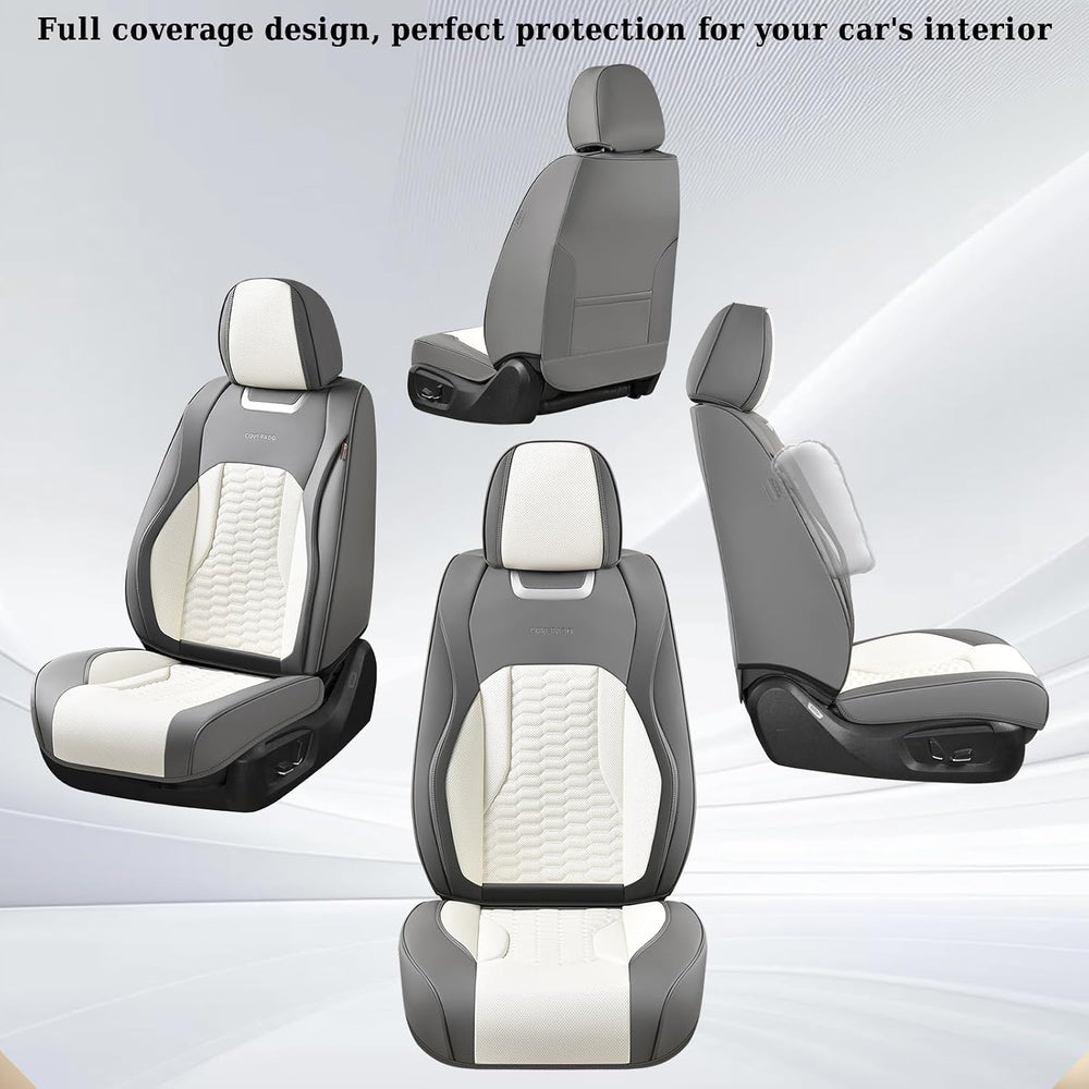 Coverado Seat Covers for Cars, Luxury Leather Seat Covers Full Set, Waterproo...