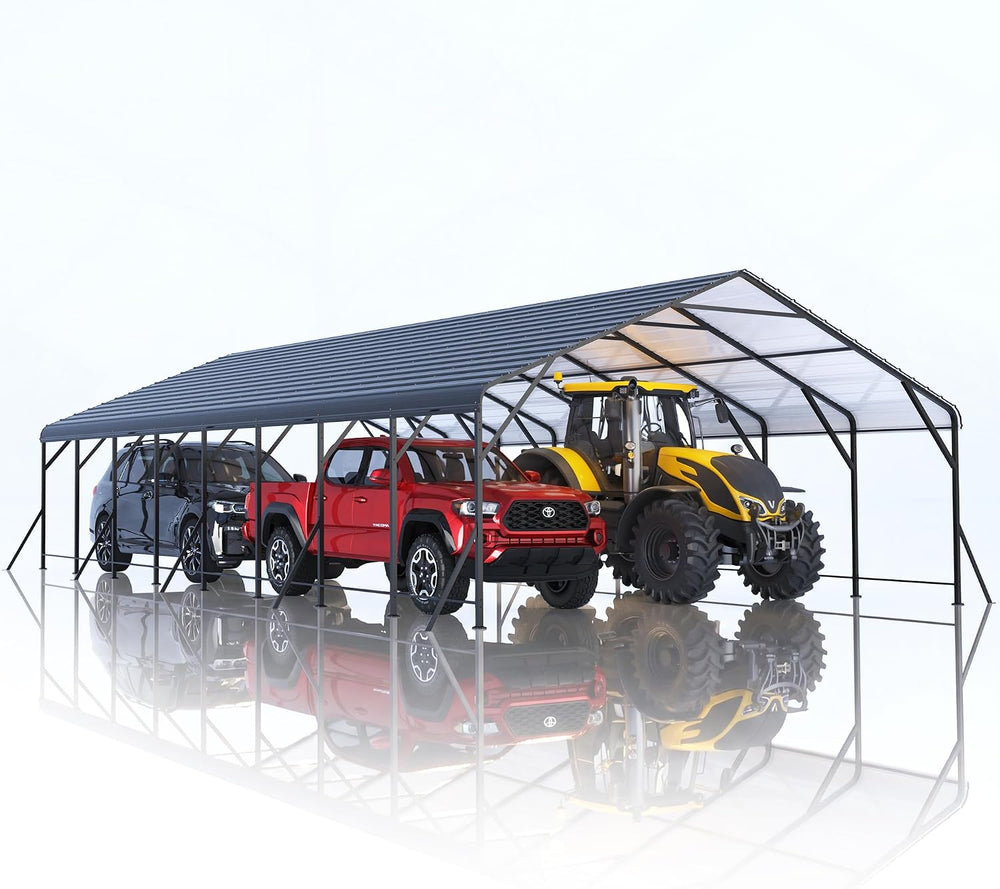 20x40 FT Metal Carport Canopy with Reinforced Base