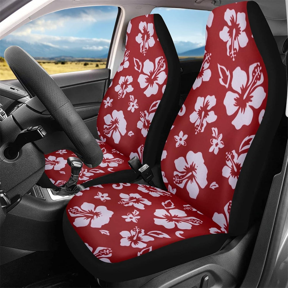 Dreaweet Red Car Accessories for Women Stylish Hibiscus Flower Print Car Seat...