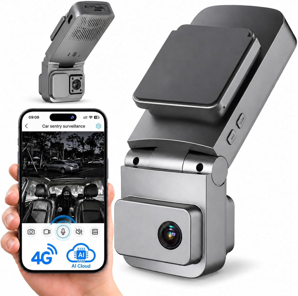 4G LTE Dash Camera for Car Vandalism Surveillance, Dual Dash Cam Live View