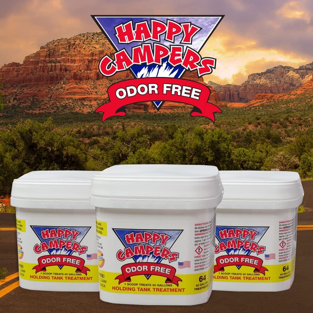 Happy Campers RV Black Tank Treatment & Gray Tank Deodorizer– 64 Treatments