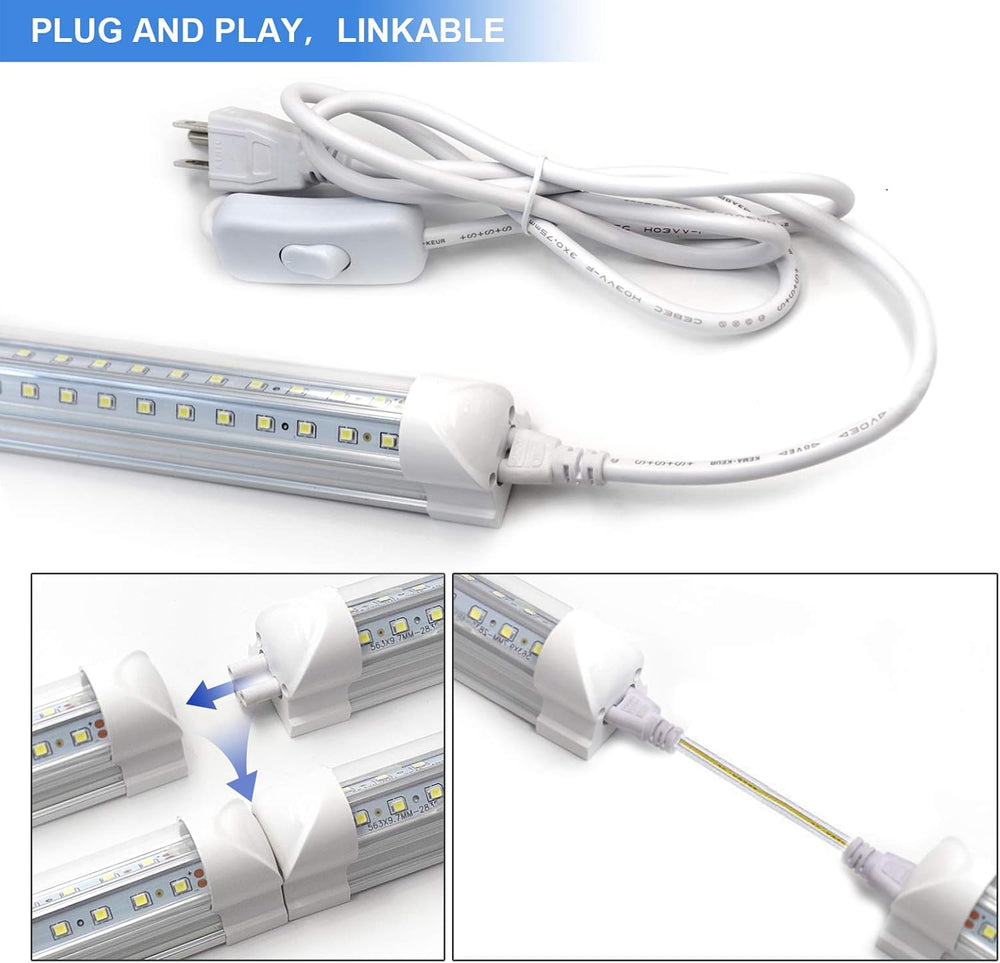 10-Pack 8ft LED Shop Light Fixture - 90W T8 Integrated LED Tube Light - 6500K...