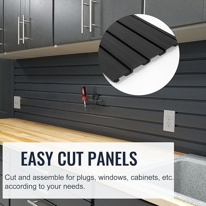Slatwall Panel Garage Organizer PVC Slatwall Heavy Duty Wall Mounted Rack