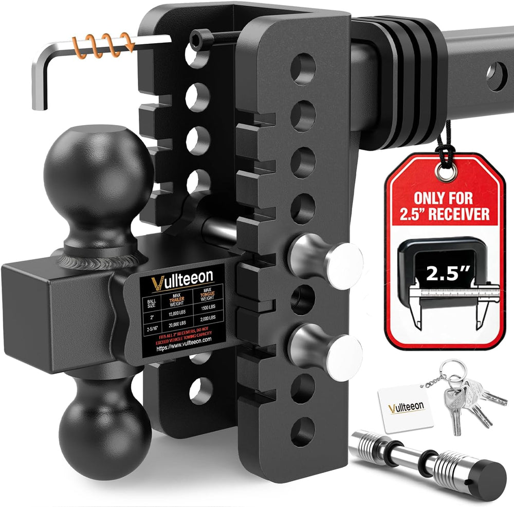 Drop Hitch (for 2.5 Inch Receiver), 6in Adjustable Trailer Hitch