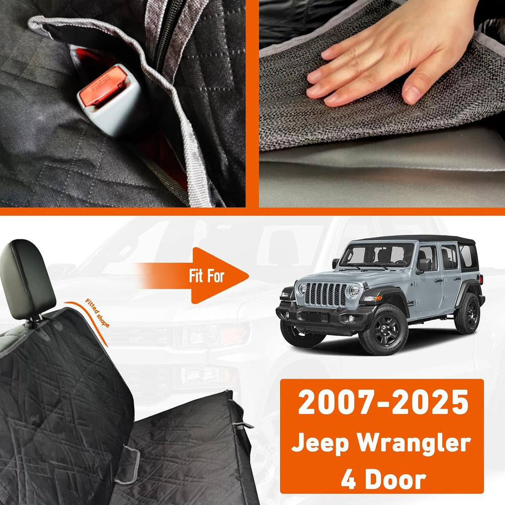 Dog Car Seat Cover for Jeep Wrangler 4 Door 2007-2025