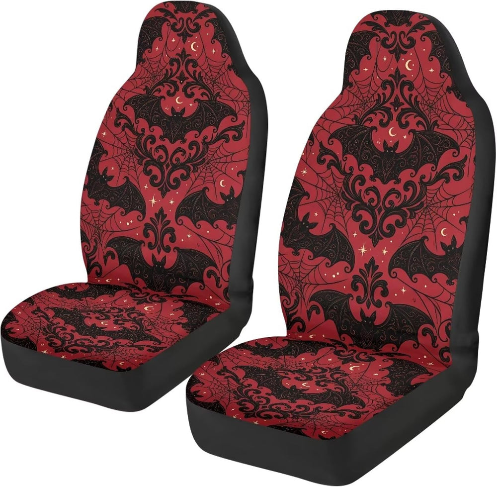 Gothic Bat Car Seat Covers Set of 2 Elastic Fabrics