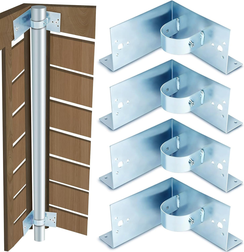 Morningro 4 Pcs Chain Link Fence Post Brackets, 2 1/2" (2 3/8" Od) ...