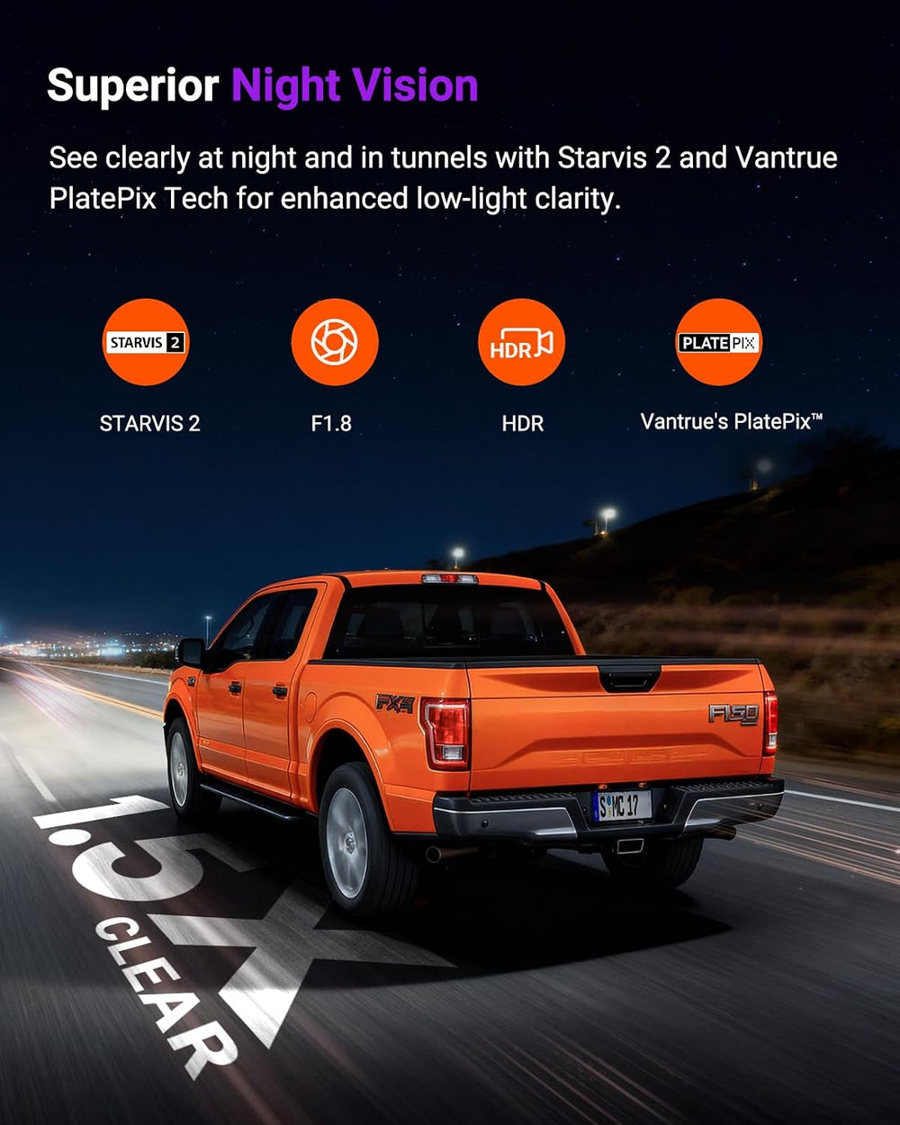 Vantrue S1 Pro 2.7K STARVIS 2 Mini Dash Cam Front, ADAS AI Car Camera