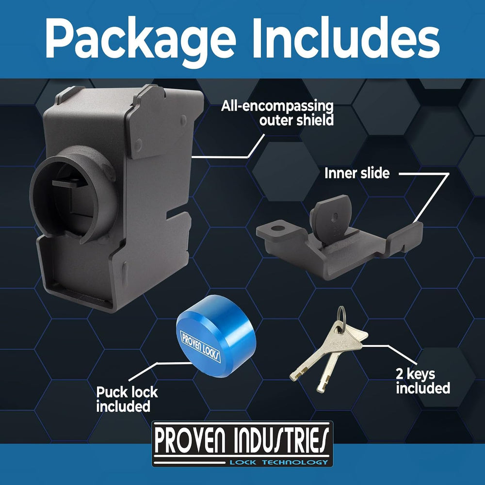 Proven Industries Trailer Lock, Model 2517-D1, Fits 2 5/16 in Demco Cast Trai...