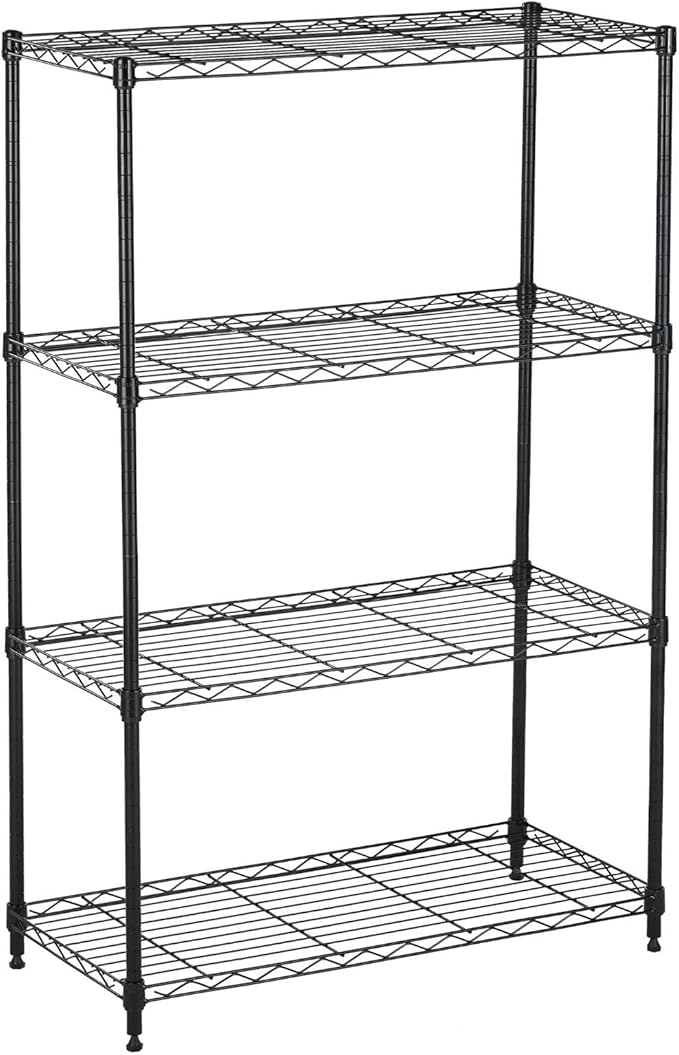 Displays By Jack 4 Tier Wire Shelving Unit Storage Rack, Metal Heavy Duty