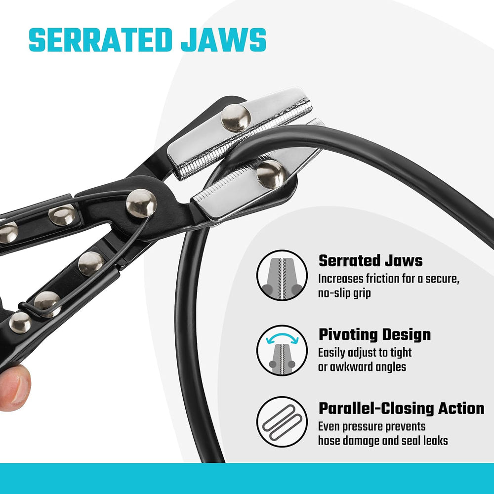 DURATECH Ratcheting Hose Pinch off Pliers, Hose Clamp Pliers, 3-Piece Set