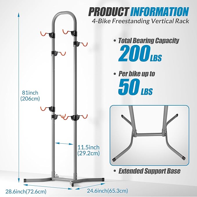 Suchtale 4 Bike Rack, Bicycle Rack, Bike Storage Rack