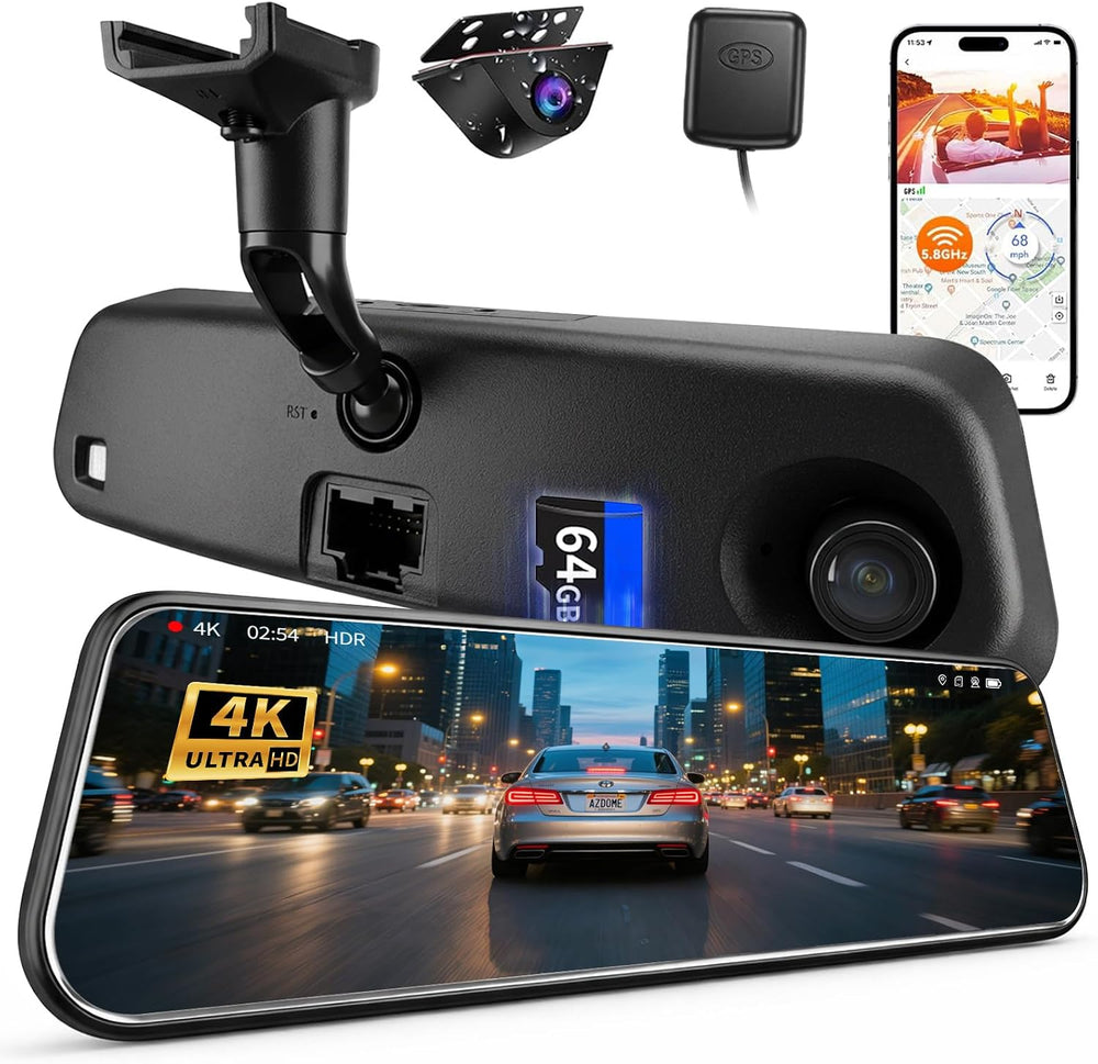 KCV 4K Rear Mirror Dash Cam for Ford F150 F250 F350 (2009-2025 with 16pin Aut...