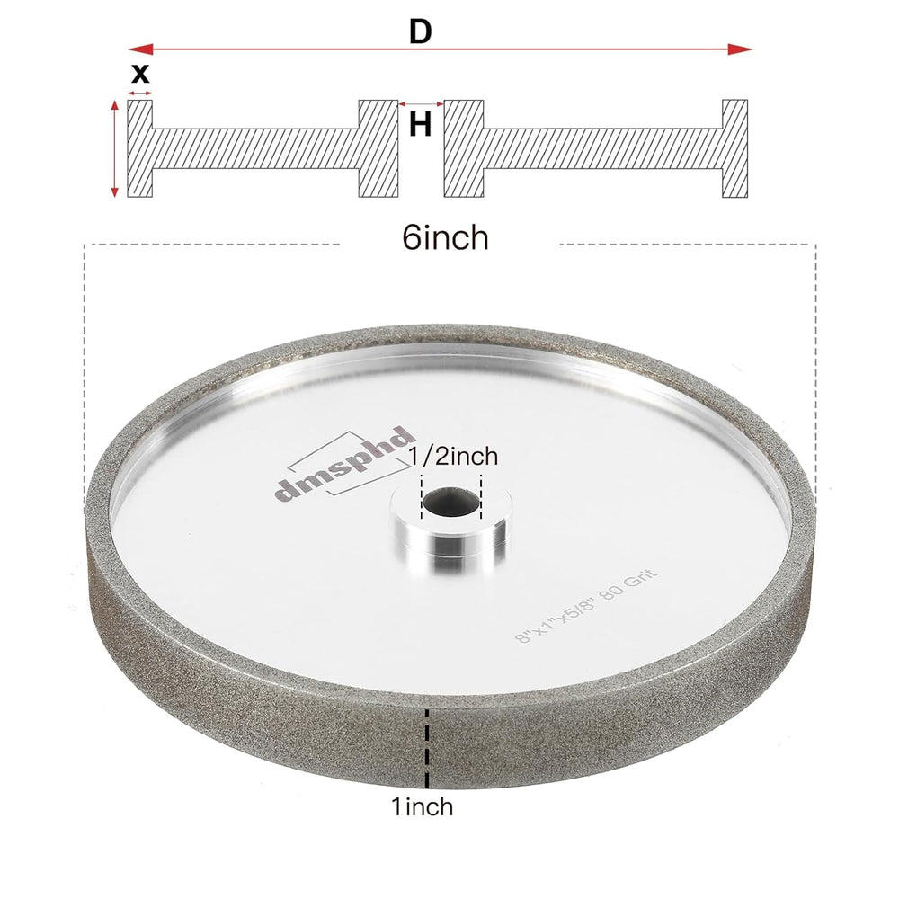CBN Grinding Wheel with 6 inch 180 Grit,1/2'' Bore,1'' Wide, ...