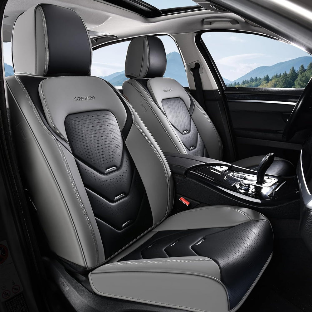 Coverado Car Seat Covers, Front Seat Cover for Car, Waterproof Leather Car Se...
