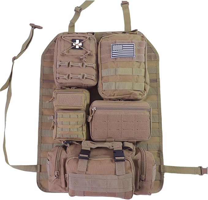 Universal Tactical Seat Back Organizer Vehicle Molle Panel Organizer Storage