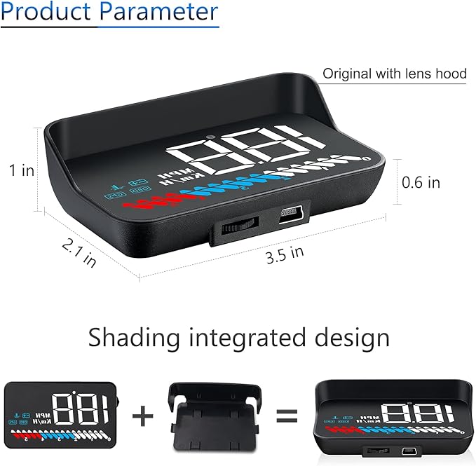 Heads up Display for Cars Car HUD M7, Digital Speedometer for Car OBD/GPS Smart