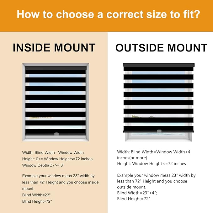 Persilux Cordless Zebra Blinds for Windows Free-Stop Roller Windows Shades Dual