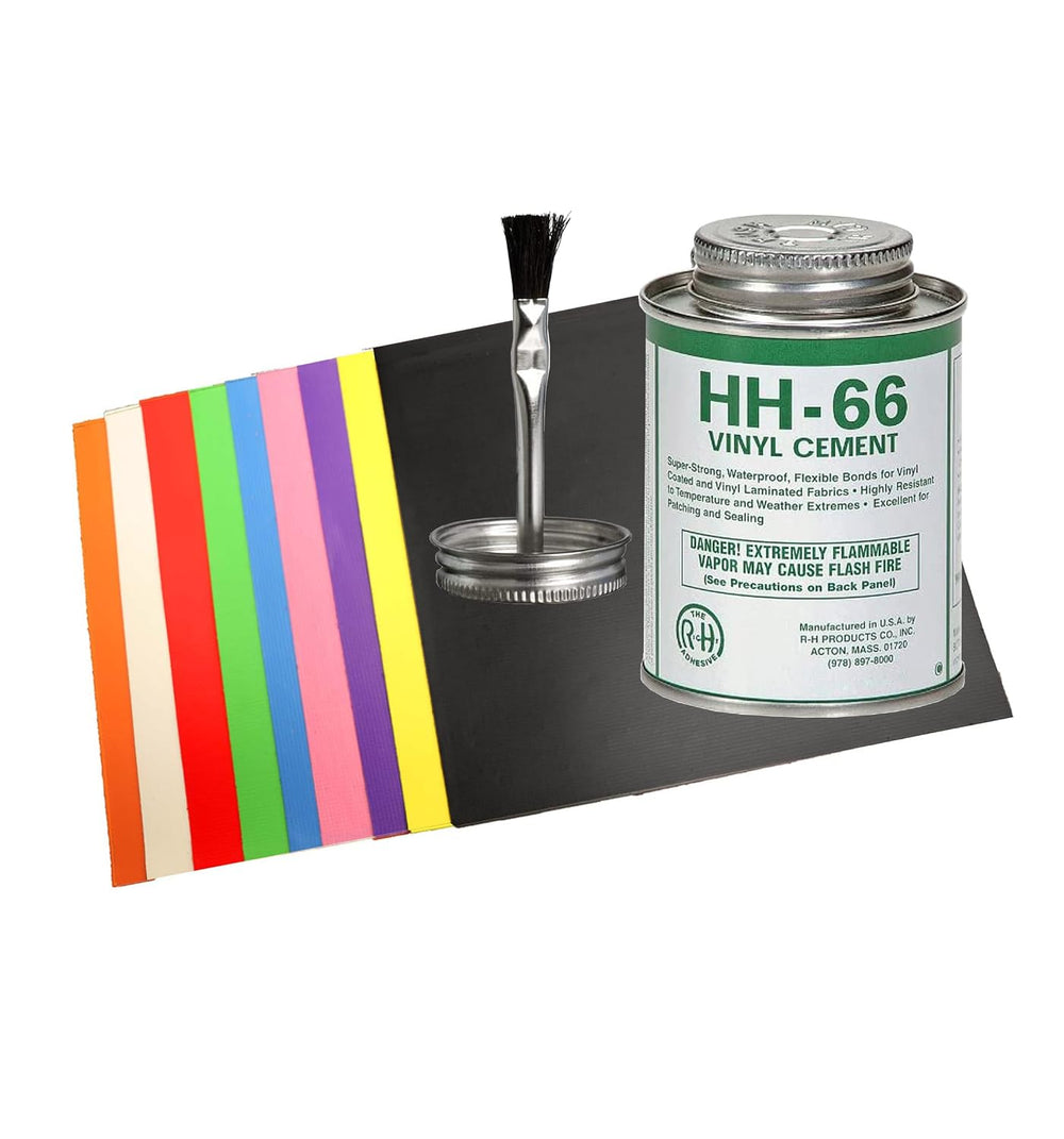 Vinyl Repair Patch Kit with HH-66 Cement, 9 Colors