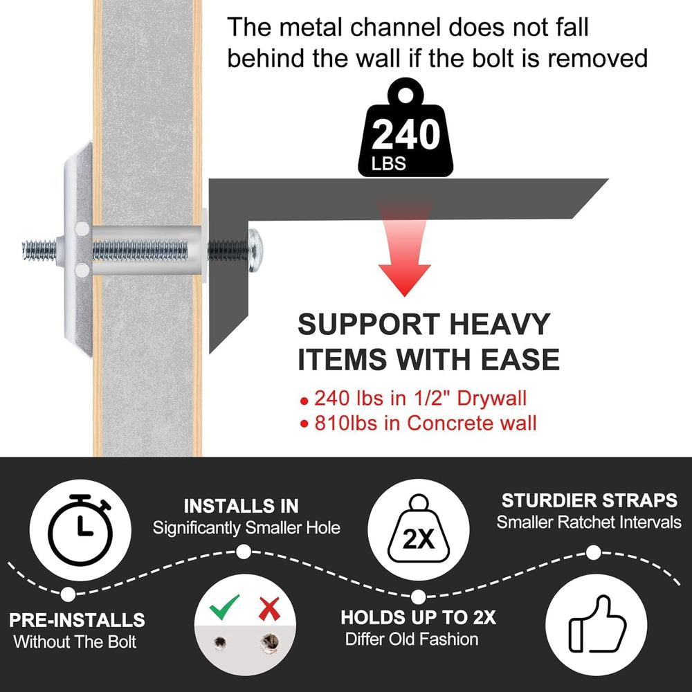50 Pack Drywall Anchor with Included Bolts for 3/16”-24