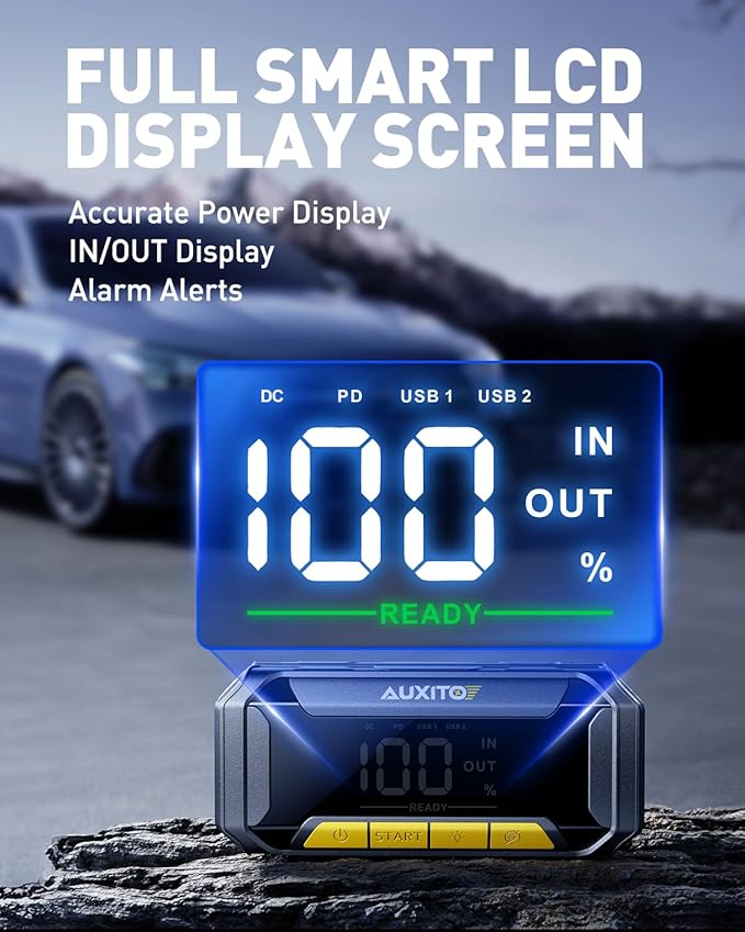 AUXITO 8000A Car Battery Jump Starter Boost Force Start Function Jump Box 60W