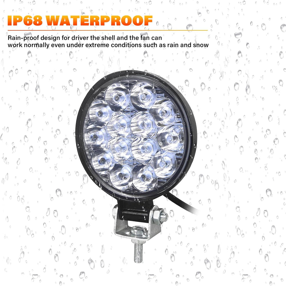 SKYWORLD 10pcs Round Light Bar Pods, 3.2 inch 42W Spot Beam Mini Offroad Driv...